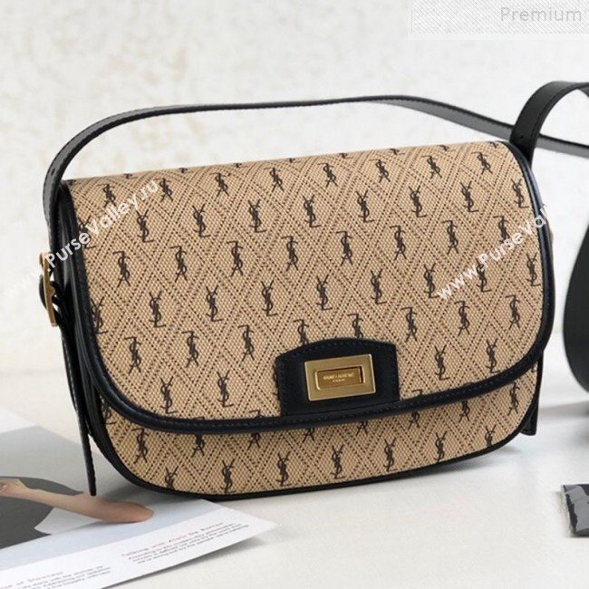 Saint Laurent Monogram Canvas All Over Logo Medium Satchel Shoulder Bag 585006 Beige 2019 (KTSD-9072525)