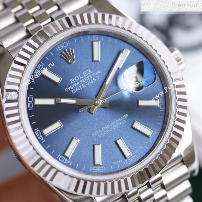 Rolex Datejust Watch 41mm Silver/Blue 04 (KN-9072561)
