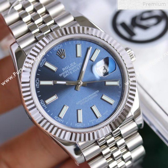 Rolex Datejust Watch 41mm Silver/Blue 04 (KN-9072561)