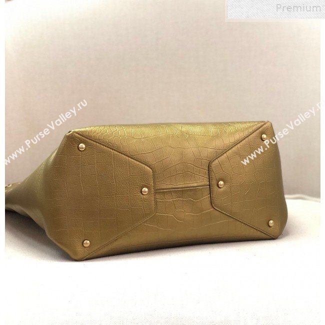 Chanel Metallic Crocodile Embossed Calfskin Large Shopping Bag AS0801 Gold 2019 (YD-9072242)