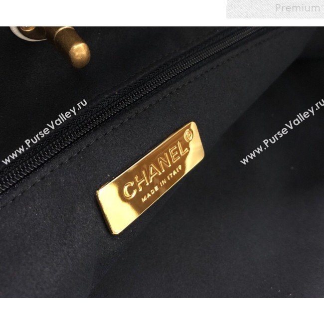 Chanel Crocodile Embossed Calfskin Large Shopping Bag AS0801 White 2019 (YD-9072244)