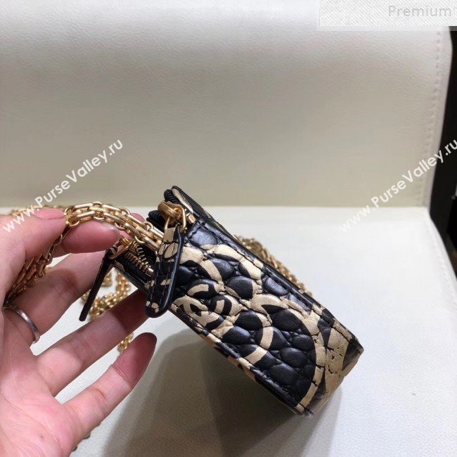 Chanel Crocodile Embossed Graffiti Printed Leather 2.55 Clutch with Chain AP0583 2019 (SMJD-9072302)