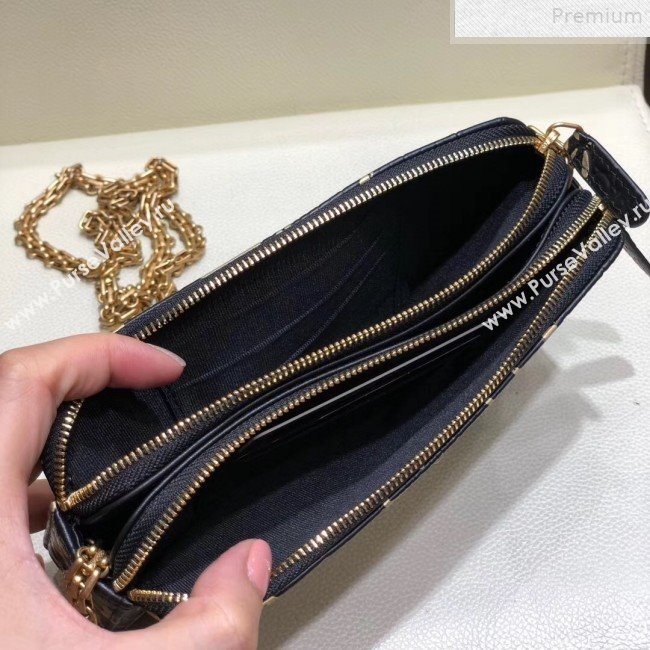 Chanel Crocodile Embossed Graffiti Printed Leather 2.55 Clutch with Chain AP0583 2019 (SMJD-9072302)