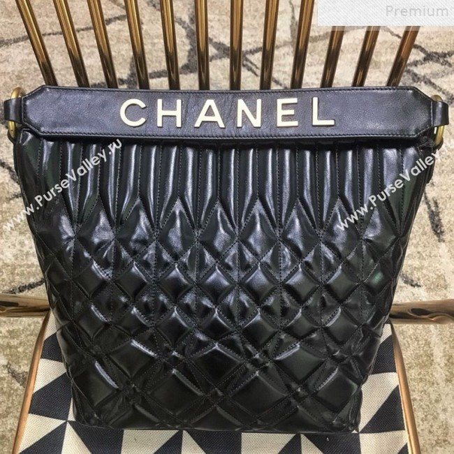 Chanel Quilted Calfskin Large Hobo Top Handle Bag AS0845 Black 2019 (JDH-9072231)