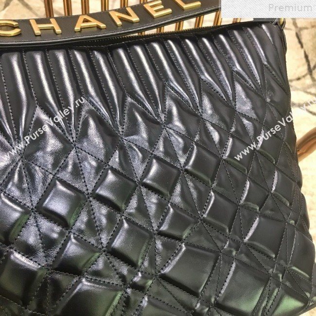 Chanel Quilted Calfskin Large Hobo Top Handle Bag AS0845 Black 2019 (JDH-9072231)