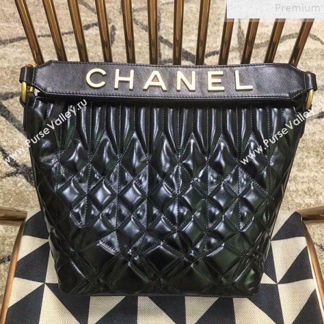 Chanel Quilted Calfskin Small Hobo Top Handle Bag AS0845 Black 2019 (JDH-9072230)