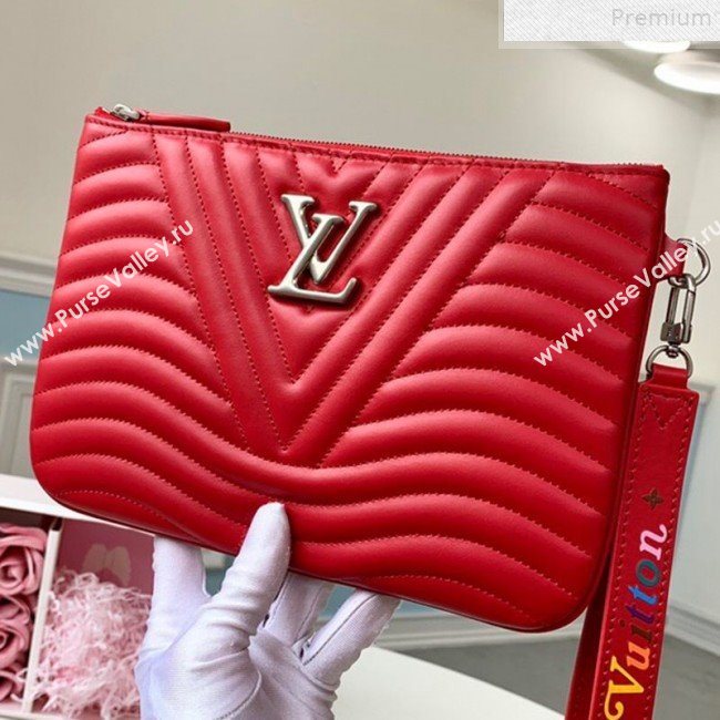 Louis Vuitton New Wave Zip Pochette Pouch M67500 Red 2019 (LVSJ-9072370)
