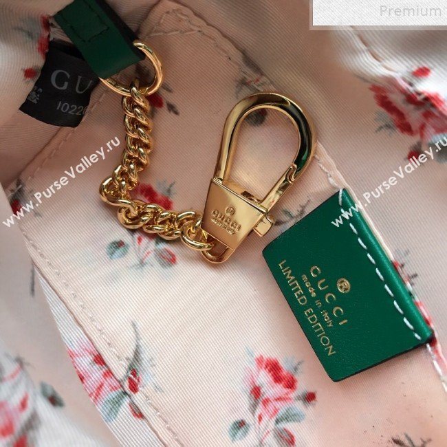 Gucci Ophidia Straw-Effect Fabric and Snakeskin Mini Shoulder Bag 574493 Beige/Green 2019 (DLH-9072402)