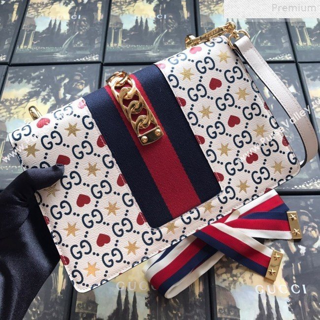 Gucci Sylvie GG Heart Star Small Shoulder Bag 524405 2019 (DLH-9072403)