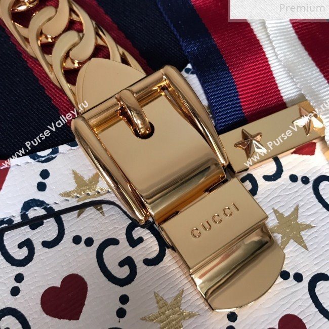 Gucci Sylvie GG Heart Star Small Shoulder Bag 524405 2019 (DLH-9072403)