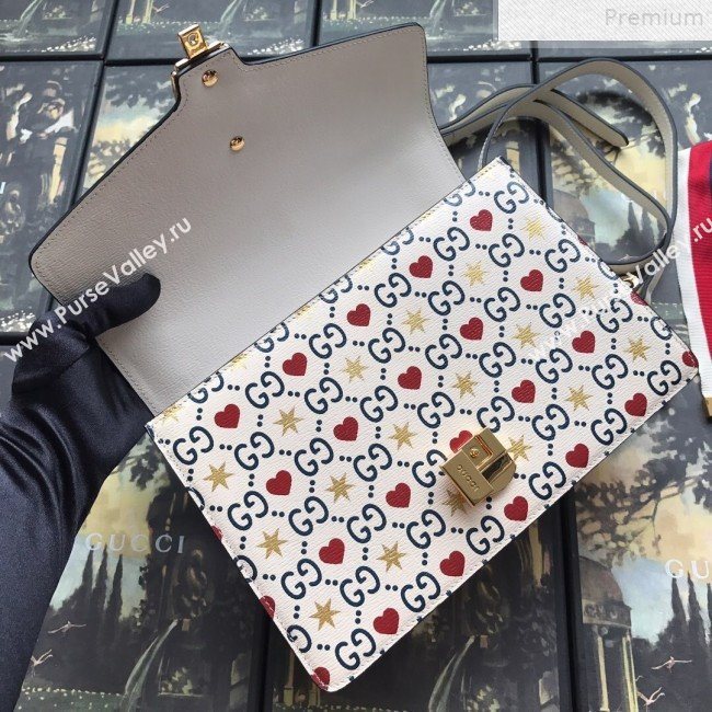 Gucci Sylvie GG Heart Star Small Shoulder Bag 524405 2019 (DLH-9072403)
