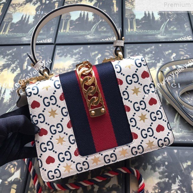 Gucci Sylvie GG Heart Star Mini Shoulder Bag 470270 2019 (DLH-9072404)