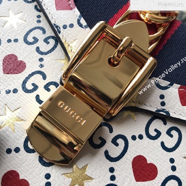 Gucci Sylvie GG Heart Star Mini Shoulder Bag 470270 2019 (DLH-9072404)