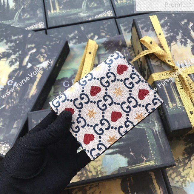 Gucci Leather GG Heart Star Card Case on Chain 573050 2019 (DLH-9072405)