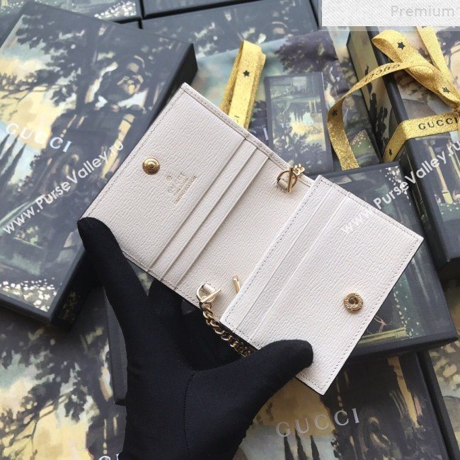 Gucci Leather GG Heart Star Card Case on Chain 573050 2019 (DLH-9072405)