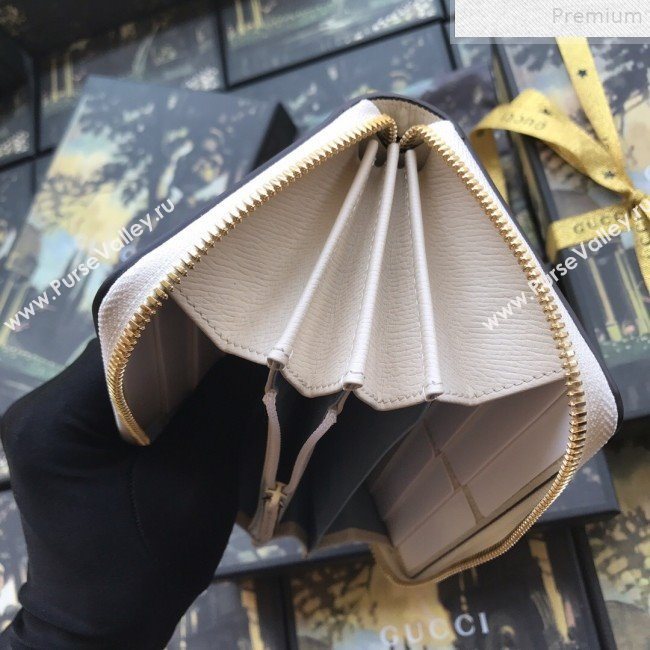 Gucci Sylvie Leather GG Heart Star Zip Around Wallet 476083 2019 (DLH-9072407)