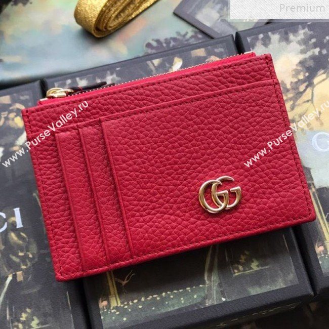 Gucci GG Marmont Leather Card Case 574804 Red 2019 (DLH-9072411)