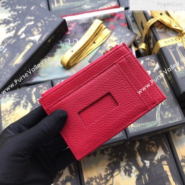 Gucci GG Marmont Leather Card Case 574804 Red 2019 (DLH-9072411)