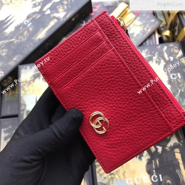 Gucci GG Marmont Leather Card Case 574804 Red 2019 (DLH-9072411)