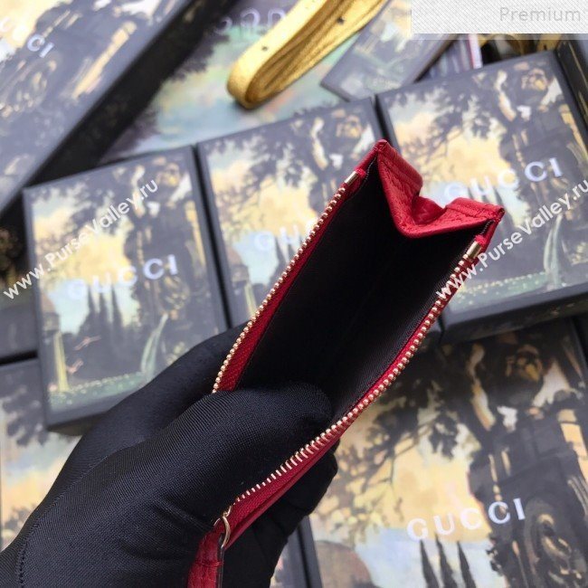 Gucci GG Marmont Leather Card Case 574804 Red 2019 (DLH-9072411)