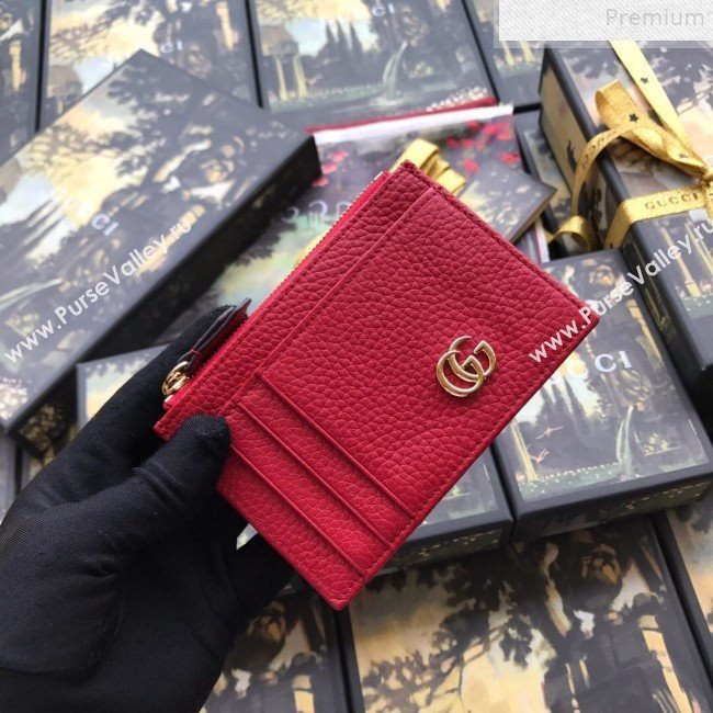 Gucci GG Marmont Leather Card Case 574804 Red 2019 (DLH-9072411)