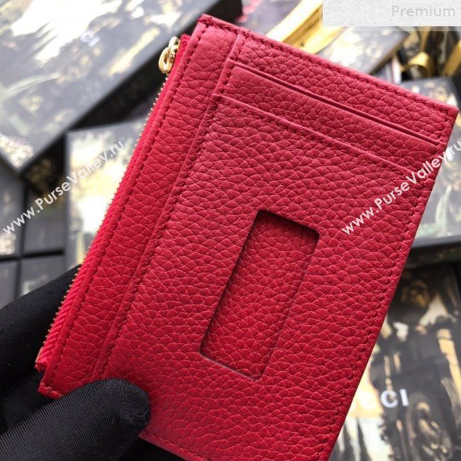 Gucci GG Marmont Leather Card Case 574804 Red 2019 (DLH-9072411)