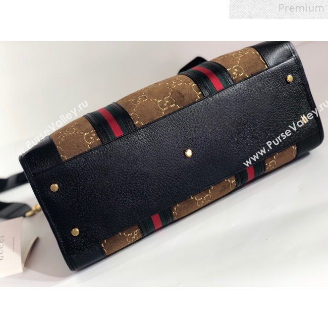 Gucci Medium GG Velvet Duffle Travel Bag 574966 Brown 2019 (BLWX-9072414)