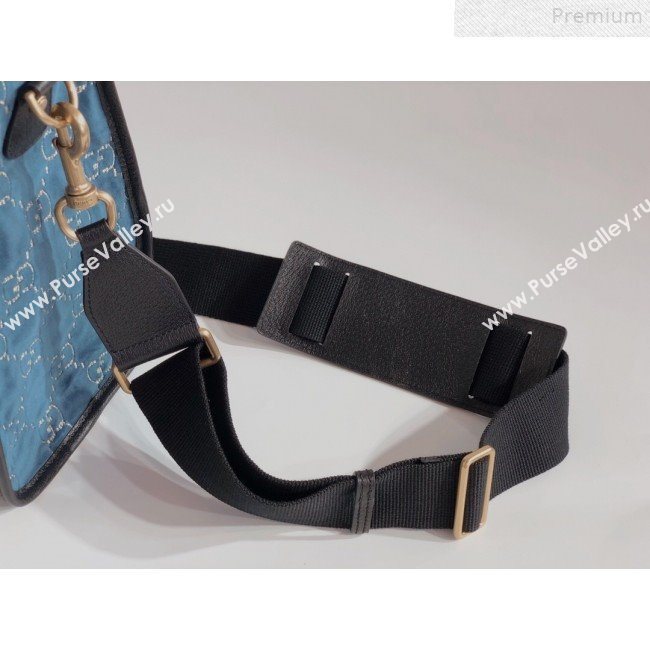 Gucci Medium GG Velvet Duffle Travel Bag 574966 Blue 2019 (BLWX-9072415)