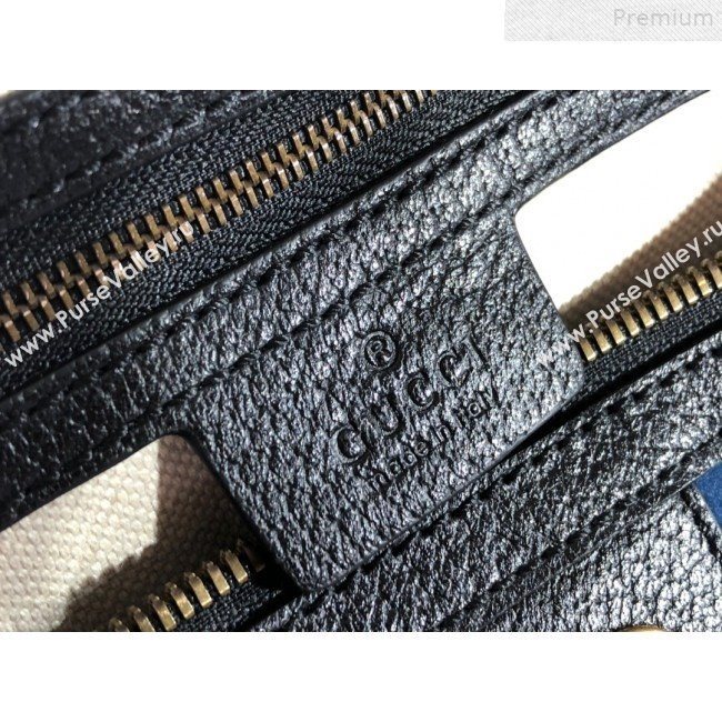 Gucci Medium GG Velvet Duffle Travel Bag 574966 Blue 2019 (BLWX-9072415)