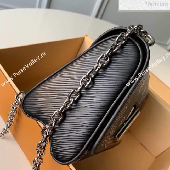 Louis Vuitton Arabesques Flowers Twist PM Chain Shoulder Bag in Epi Leather M55234 Black 2019 (KD-9072334)