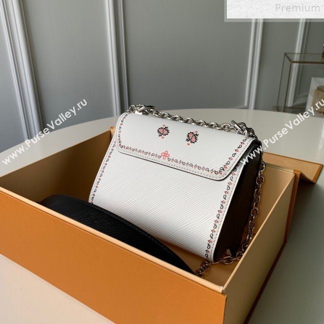 Louis Vuitton Arabesques Flowers Twist PM Chain Shoulder Bag in Epi Leather M55234 White 2019 (KD-9072333)