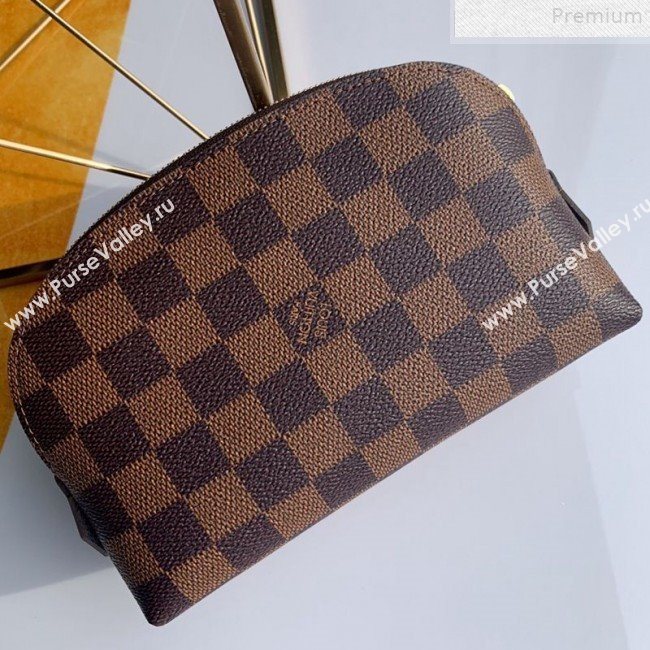 Louis Vuitton Damier Ebene Canvas Cosmetic Pouch N47516 Coffee  (FANG-9072343)