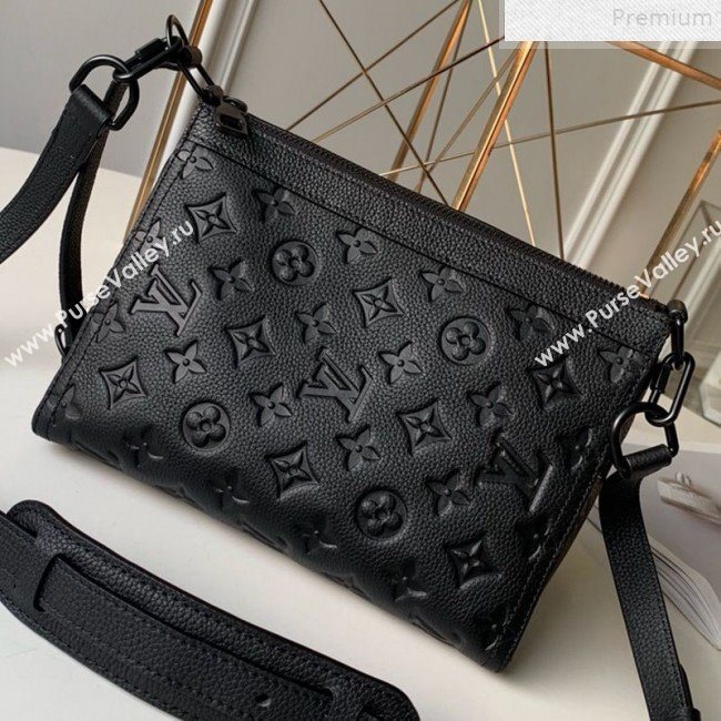 Louis Vuitton Monogram Empreinte Leather Triangle Shaped Shoulder Bag M54330 Black 2019 (FANG-9072354)