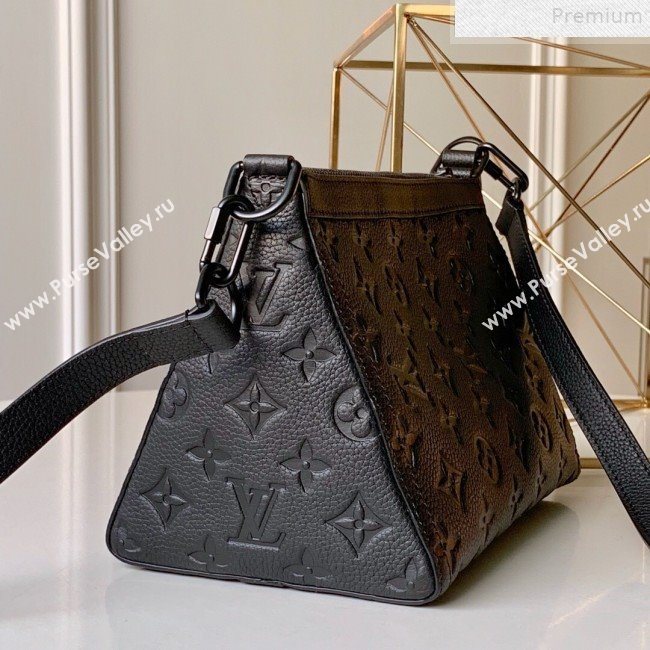 Louis Vuitton Monogram Empreinte Leather Triangle Shaped Shoulder Bag M54330 Black 2019 (FANG-9072354)