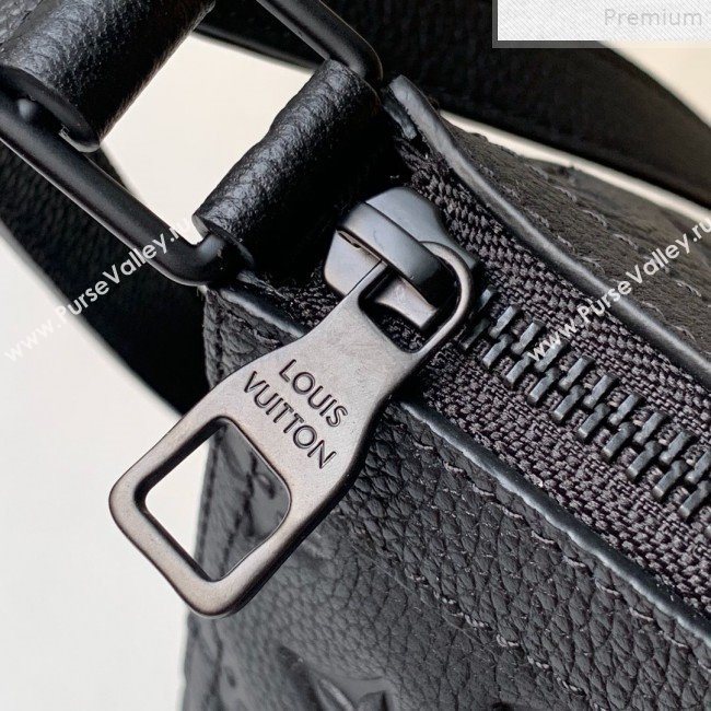 Louis Vuitton Monogram Empreinte Leather Triangle Shaped Shoulder Bag M54330 Black 2019 (FANG-9072354)