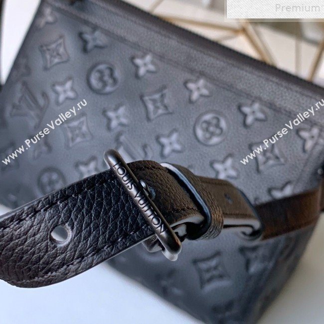 Louis Vuitton Monogram Empreinte Leather Triangle Shaped Shoulder Bag M54330 Black 2019 (FANG-9072354)