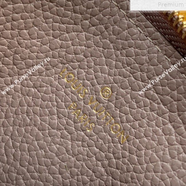 Louis Vuitton Monogram Empreinte Leather Flower Zipped Card Holder M68338 Khaki Grey 2019 (FANG-9072356)