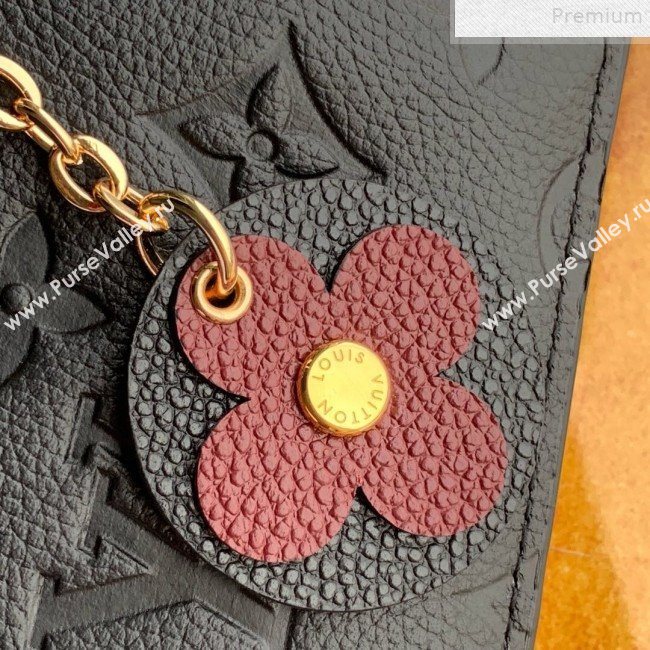 Louis Vuitton Monogram Empreinte Leather Flower Zipped Card Holder M68338 Black 2019 (FANG-9072359)