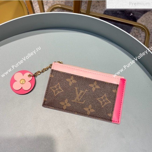 Louis Vuitton Monogram Canvas Flower Zipped Card Holder M67494 Light Pink 2019 (LVSJ-9072367)