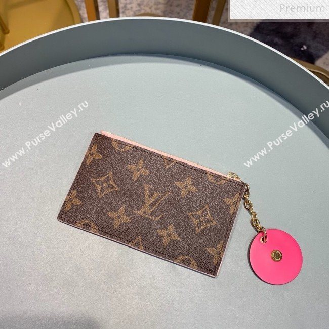 Louis Vuitton Monogram Canvas Flower Zipped Card Holder M67494 Light Pink 2019 (LVSJ-9072367)