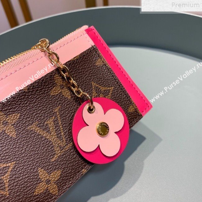 Louis Vuitton Monogram Canvas Flower Zipped Card Holder M67494 Light Pink 2019 (LVSJ-9072367)