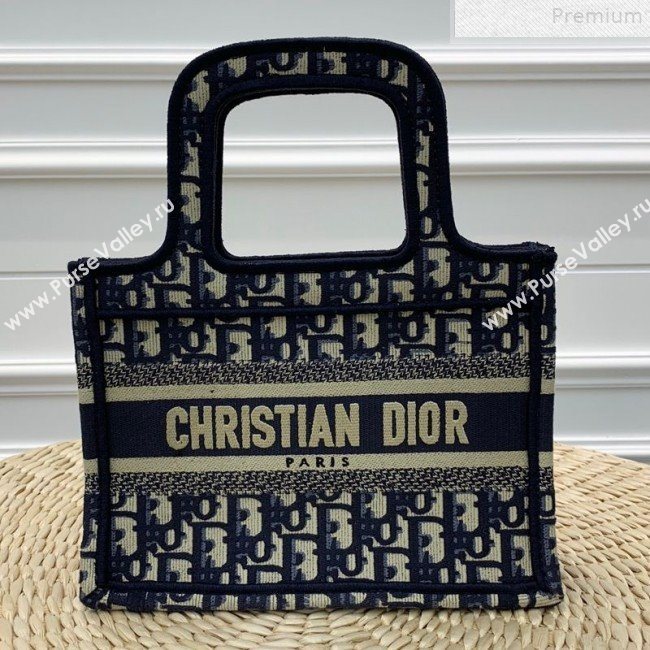 Dior Oblique Canvas Mini Book Tote Blue 2019 (WEIP-9072555)