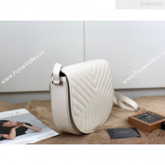 Saint Laurent Joan Satchel Shoulder Bag in “Y” Quilted Leather 579583 White 2019 (KTSD-9072523)