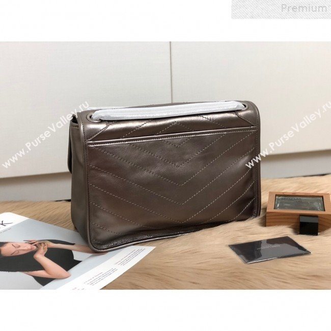 Saint Laurent Medium Niki Chain Bag in Vintage Leather 498894 Antique Silver 2019 (KTSD-9072528)