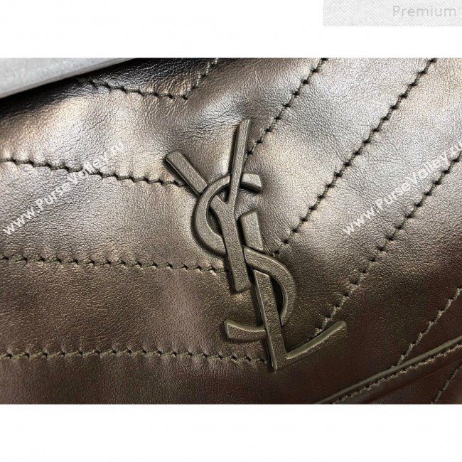 Saint Laurent Medium Niki Chain Bag in Vintage Leather 498894 Antique Silver 2019 (KTSD-9072528)