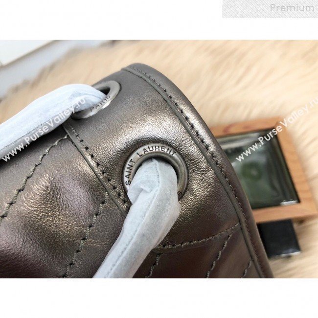 Saint Laurent Medium Niki Chain Bag in Vintage Leather 498894 Antique Silver 2019 (KTSD-9072528)