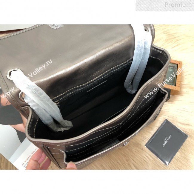 Saint Laurent Medium Niki Chain Bag in Vintage Leather 498894 Antique Silver 2019 (KTSD-9072528)