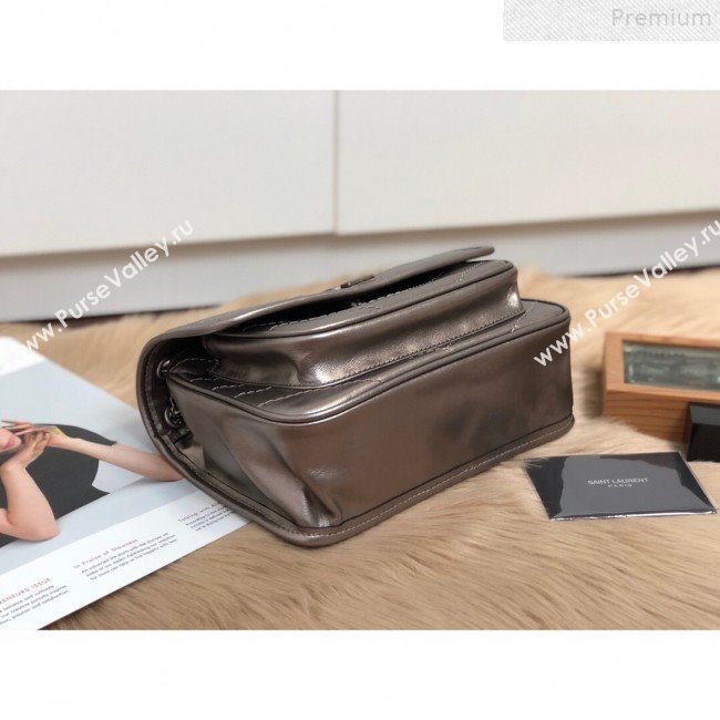 Saint Laurent Baby Niki Chain Bag in Vintage Leather 533037 Antique Silver 2019 (KTSD-9072529)