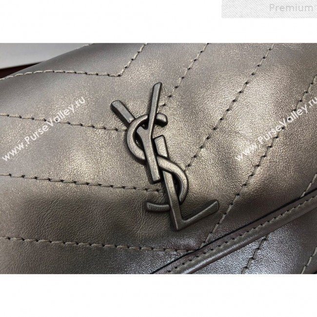 Saint Laurent Baby Niki Chain Bag in Vintage Leather 533037 Antique Silver 2019 (KTSD-9072529)