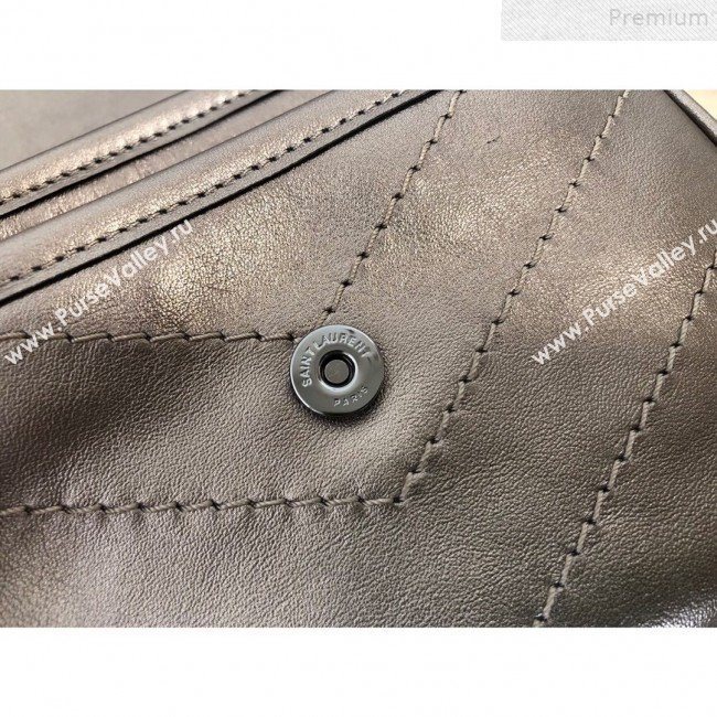 Saint Laurent Baby Niki Chain Bag in Vintage Leather 533037 Antique Silver 2019 (KTSD-9072529)